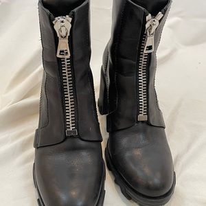 Rag & Bone Shiloh sz 39 black leather zip boots